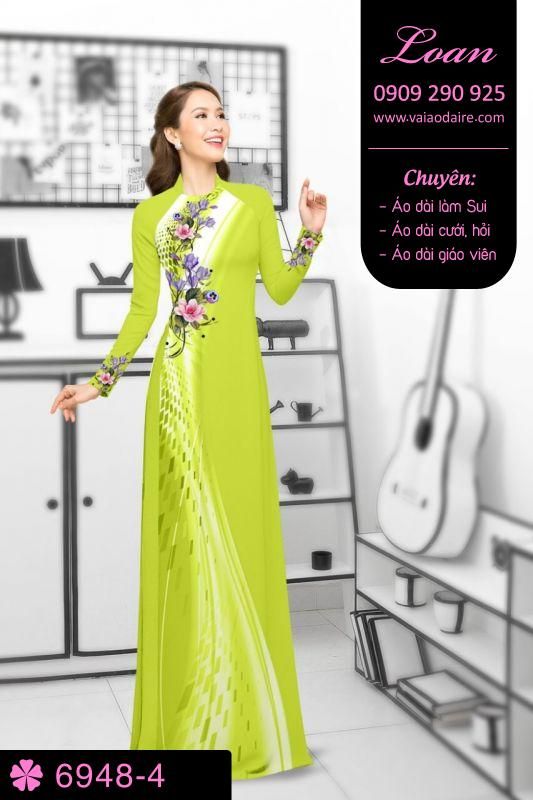Vải áo dài hoa chạy dọc