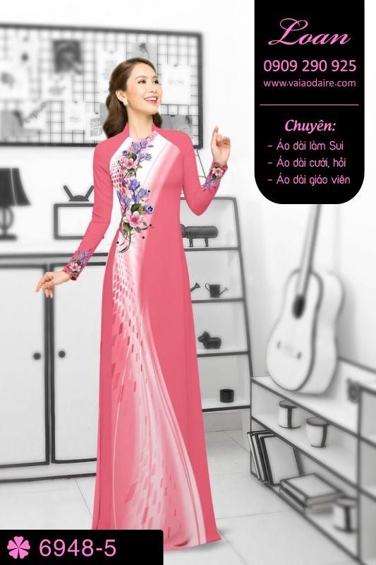 Vải áo dài hoa chạy dọc