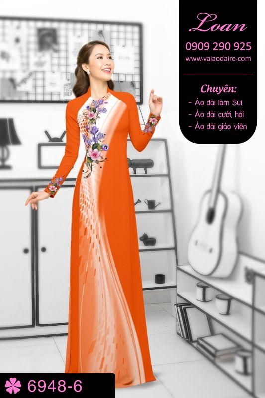 Vải áo dài hoa chạy dọc
