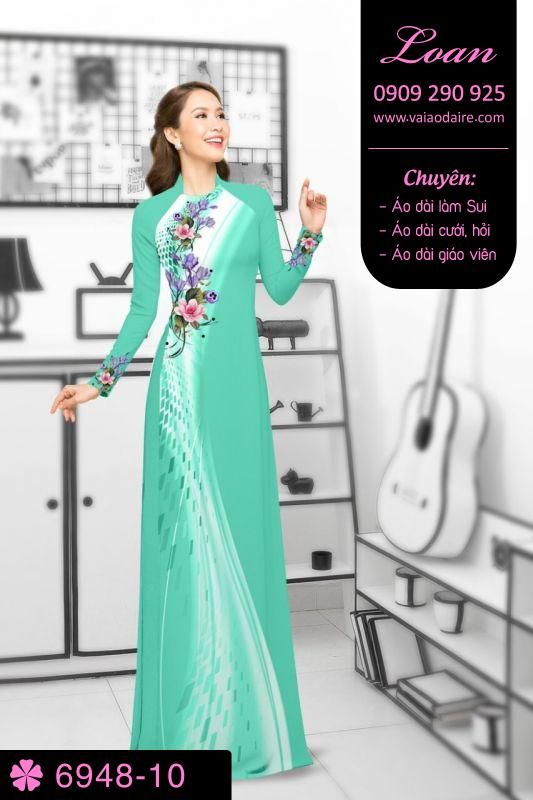Vải áo dài hoa chạy dọc
