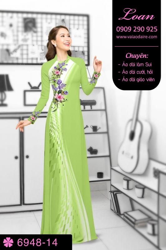 Vải áo dài hoa chạy dọc
