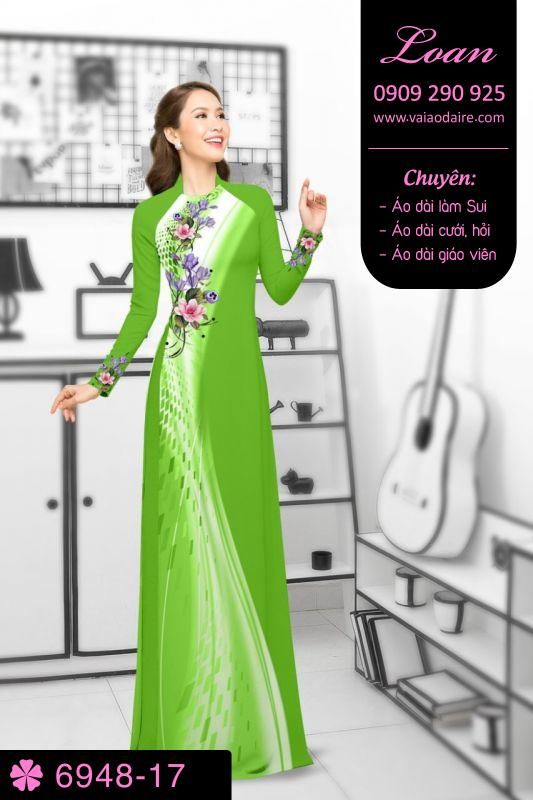 Vải áo dài hoa chạy dọc