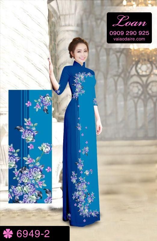 Vải áo dài hoa chạy dọc