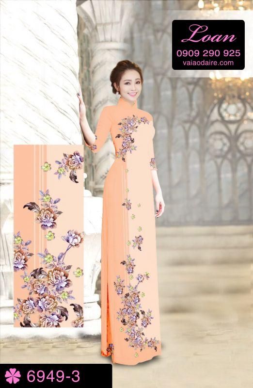 Vải áo dài hoa chạy dọc
