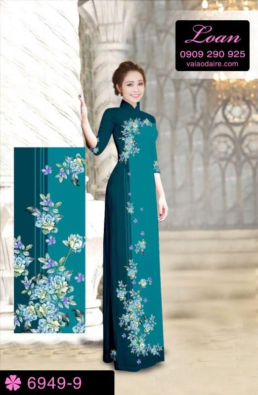 Vải áo dài hoa chạy dọc