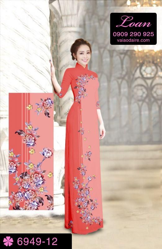 Vải áo dài hoa chạy dọc