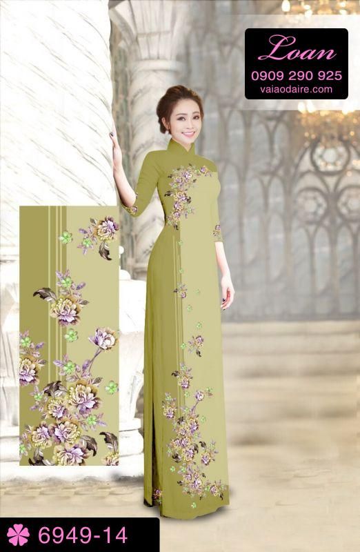 Vải áo dài hoa chạy dọc