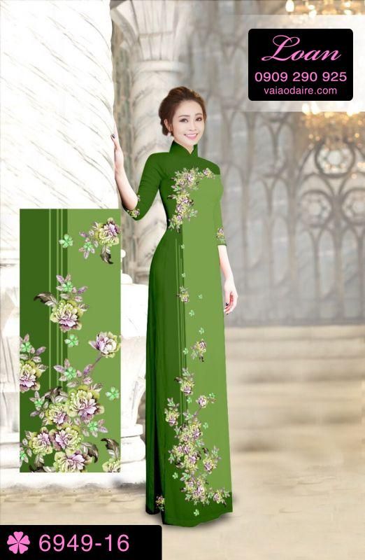 Vải áo dài hoa chạy dọc