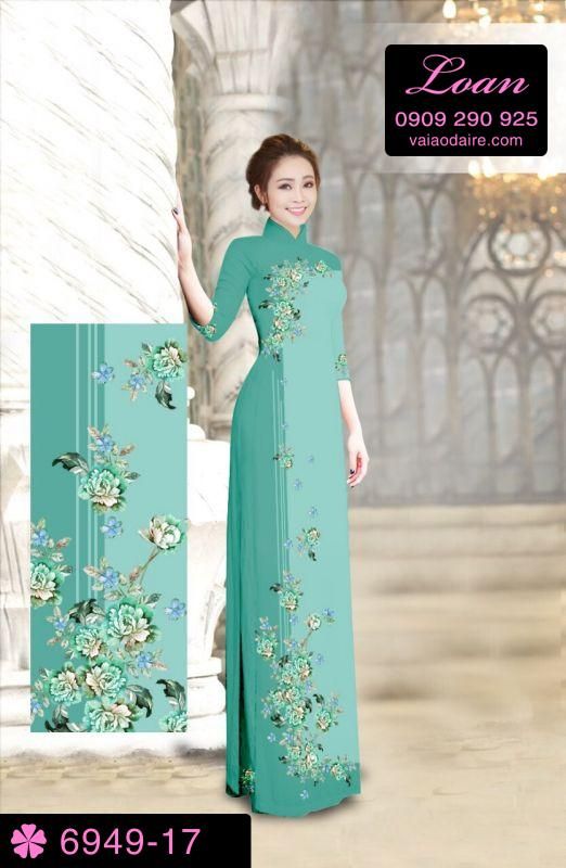Vải áo dài hoa chạy dọc