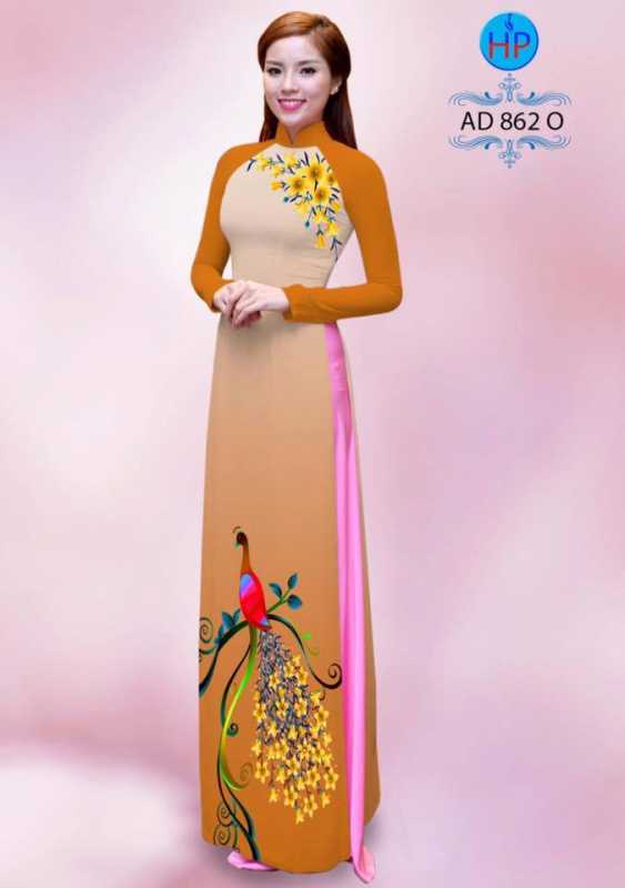 Vải áo dài chim Công