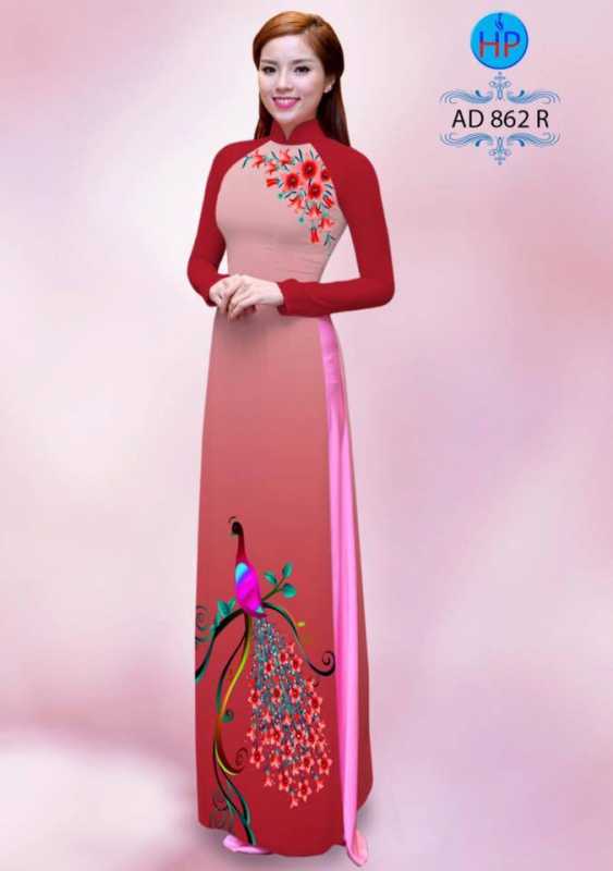 Vải áo dài chim Công