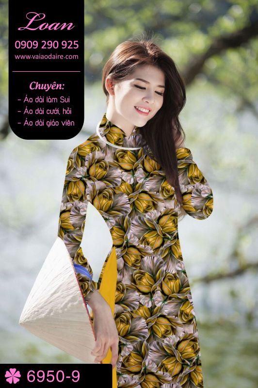 Vải áo dài hoa nhí