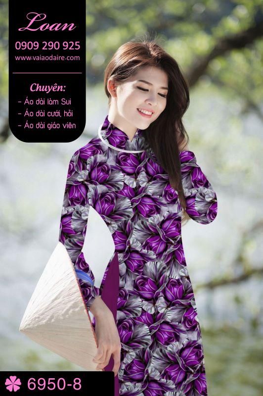 Vải áo dài hoa nhí
