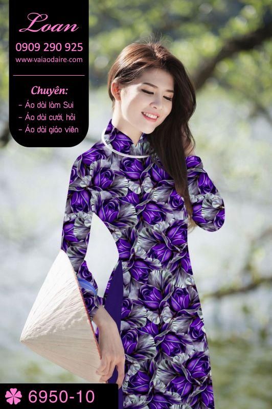 Vải áo dài hoa nhí