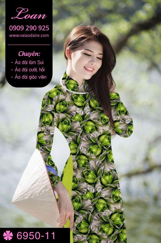 Vải áo dài hoa nhí
