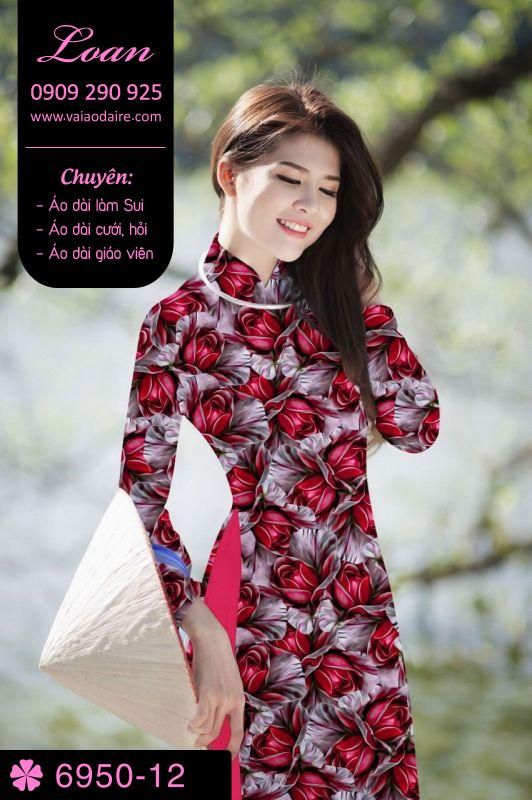 Vải áo dài hoa nhí