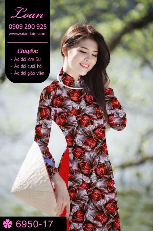 Vải áo dài hoa nhí