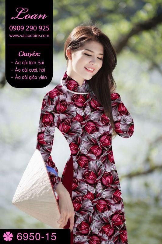 Vải áo dài hoa nhí