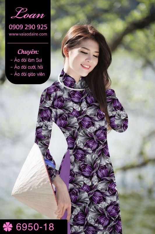 Vải áo dài hoa nhí