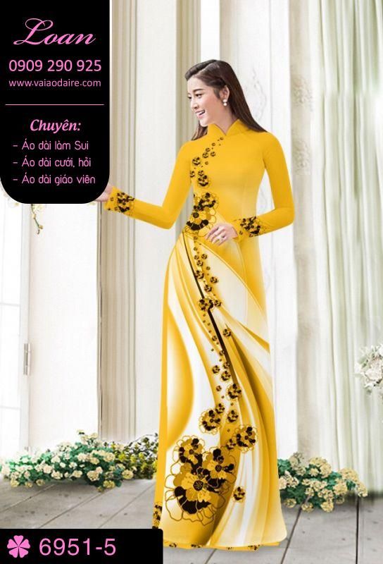 Vải áo dài hoa chạy dọc Vải áo dài hoa chạy dọc