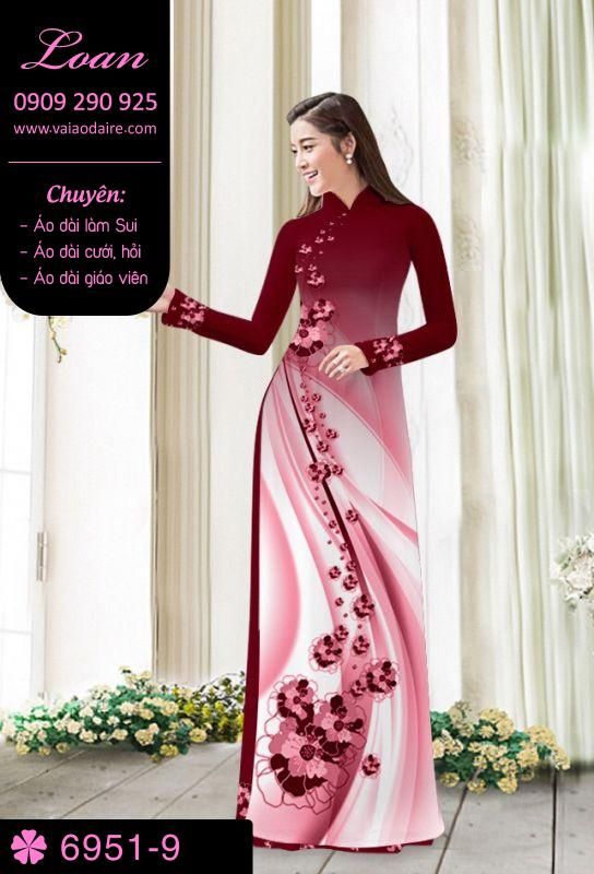 Vải áo dài hoa chạy dọc Vải áo dài hoa chạy dọc
