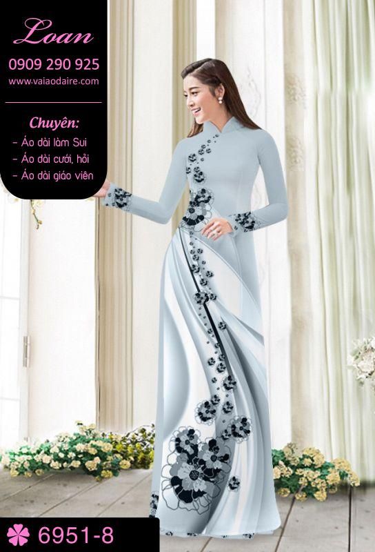Vải áo dài hoa chạy dọc Vải áo dài hoa chạy dọc