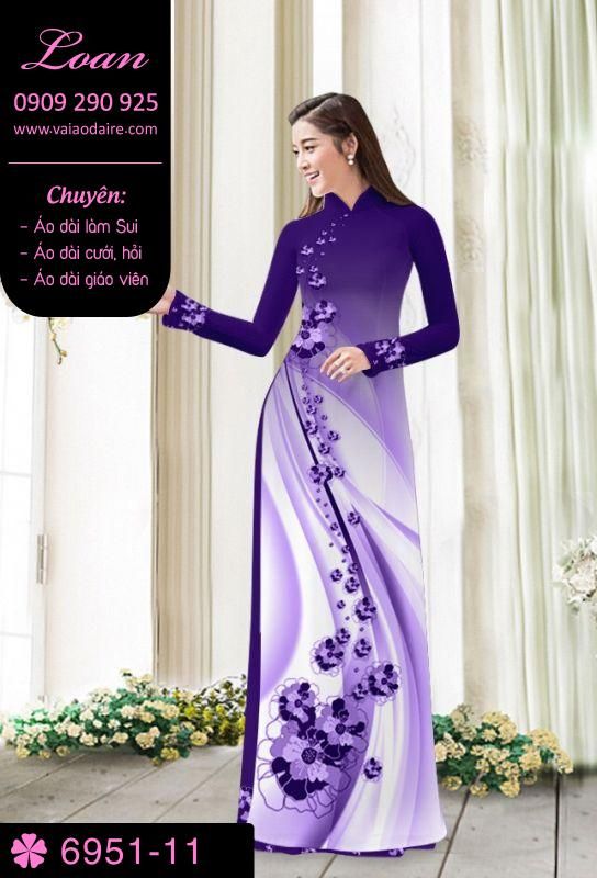 Vải áo dài hoa chạy dọc Vải áo dài hoa chạy dọc