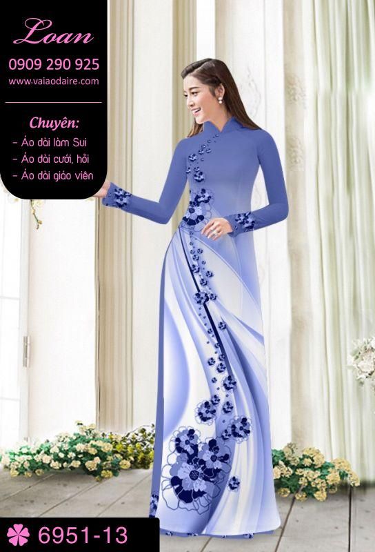 Vải áo dài hoa chạy dọc Vải áo dài hoa chạy dọc