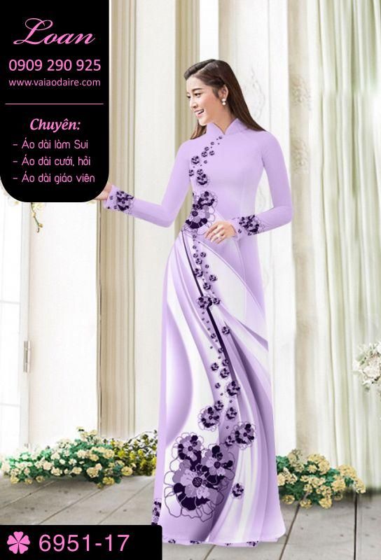 Vải áo dài hoa chạy dọc Vải áo dài hoa chạy dọc