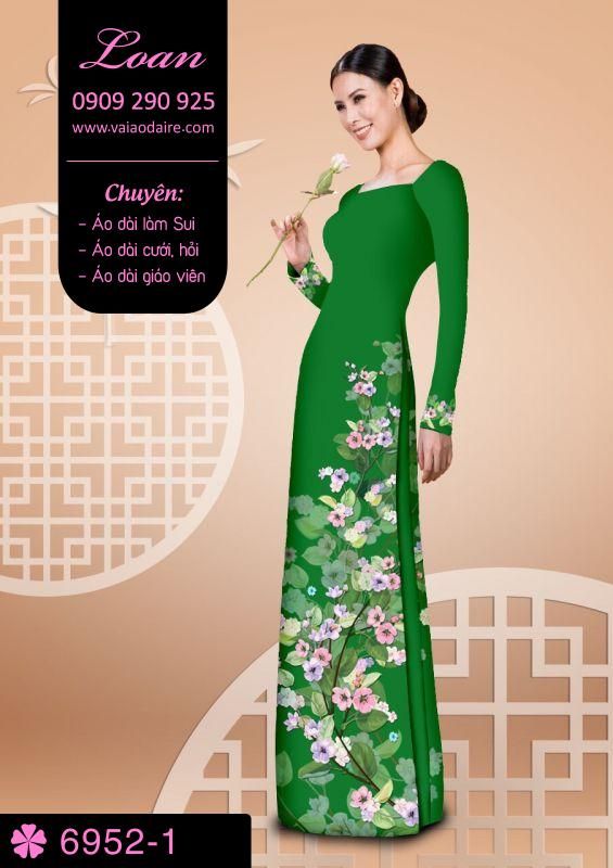 Vải áo dài hoa chạy dọc
