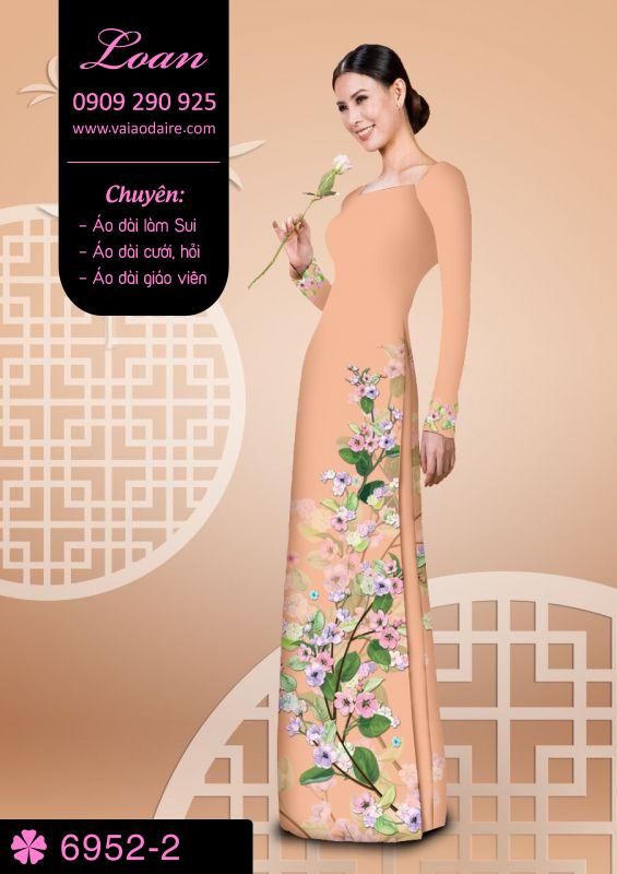 Vải áo dài hoa chạy dọc