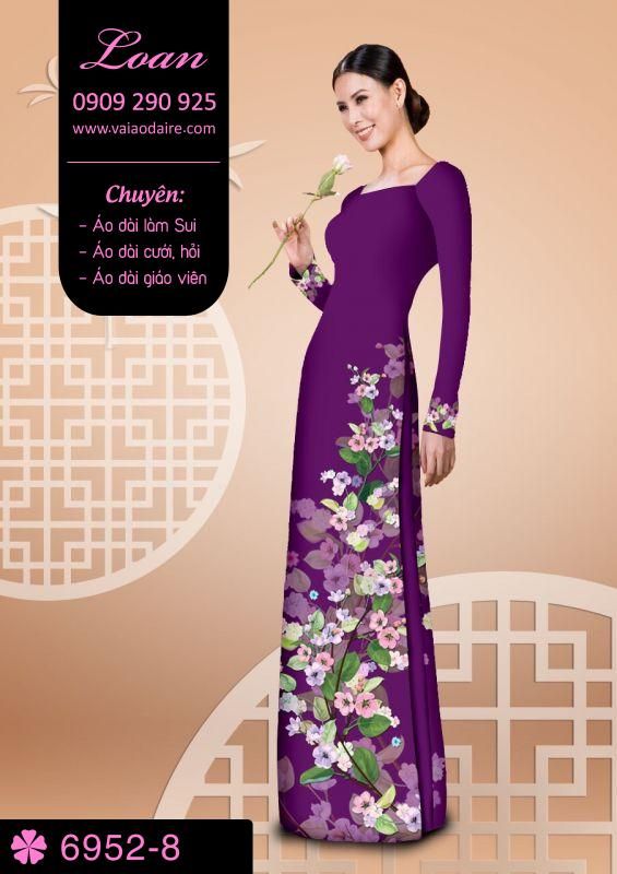 Vải áo dài hoa chạy dọc