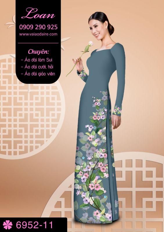 Vải áo dài hoa chạy dọc