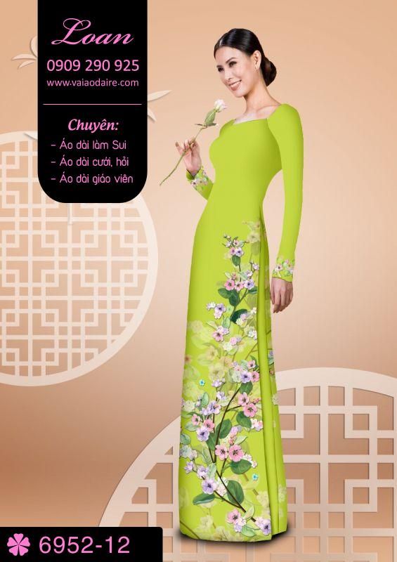 Vải áo dài hoa chạy dọc