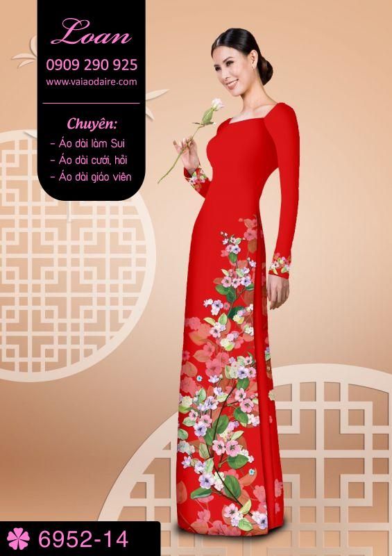 Vải áo dài hoa chạy dọc