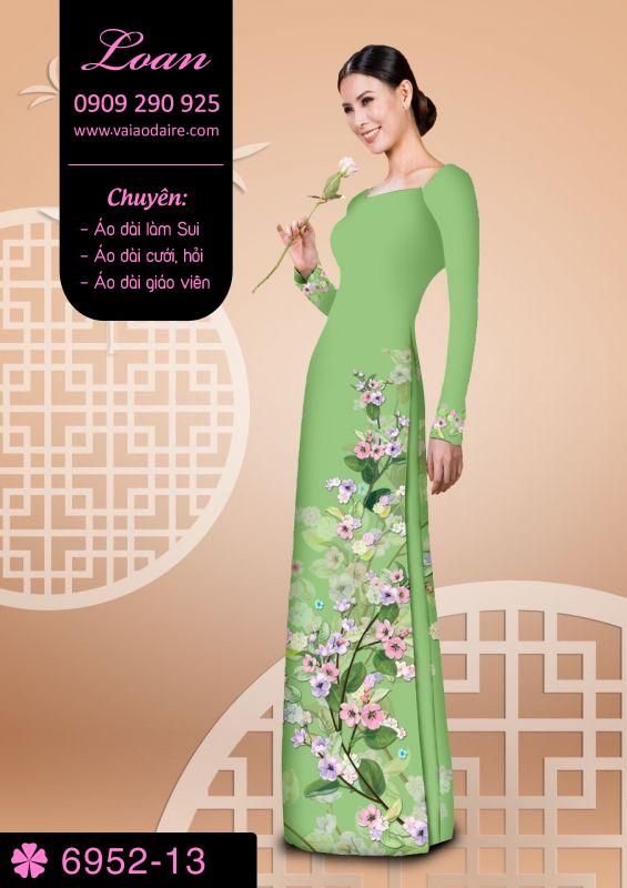 Vải áo dài hoa chạy dọc