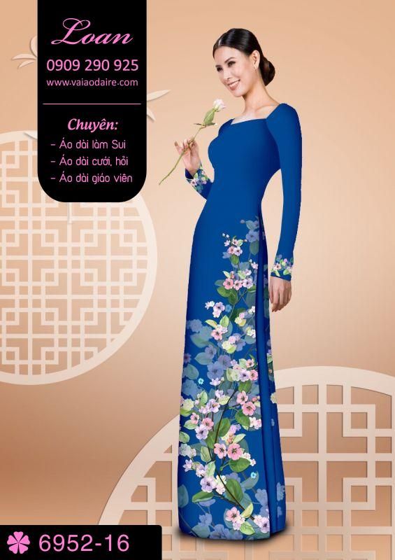 Vải áo dài hoa chạy dọc