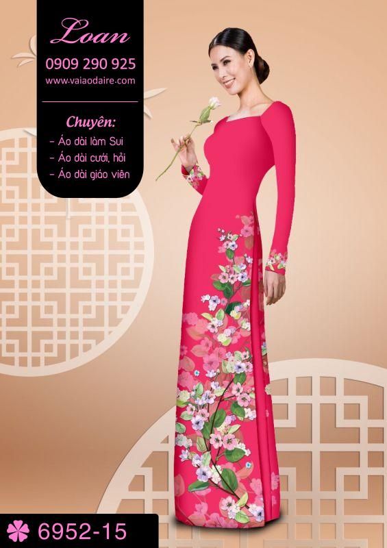 Vải áo dài hoa chạy dọc