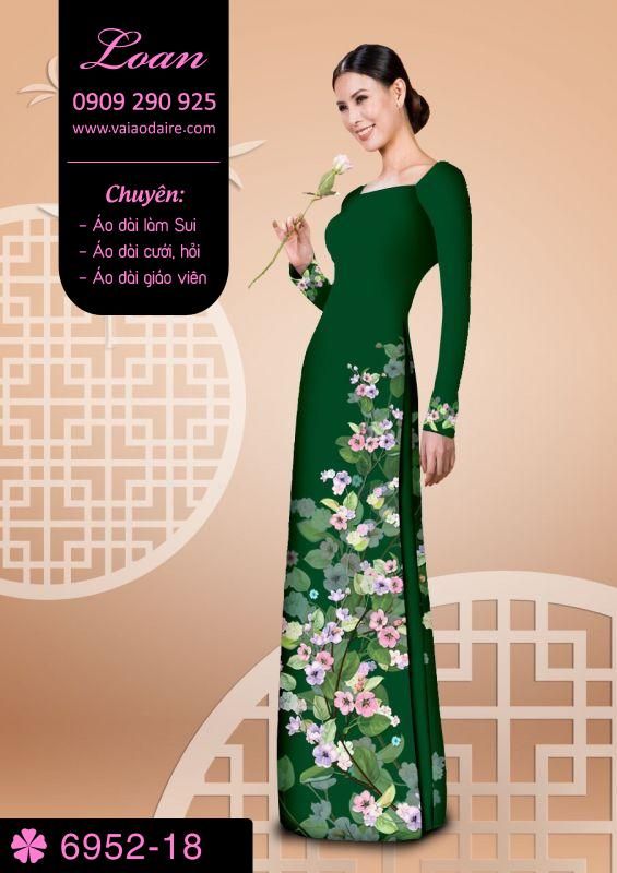 Vải áo dài hoa chạy dọc
