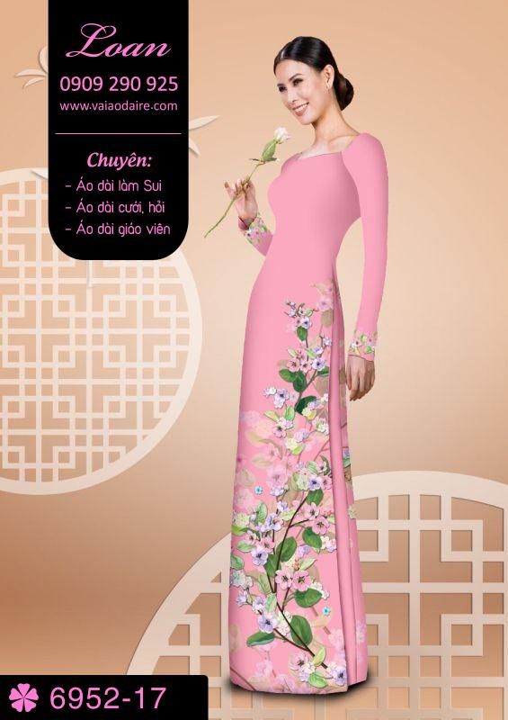 Vải áo dài hoa chạy dọc