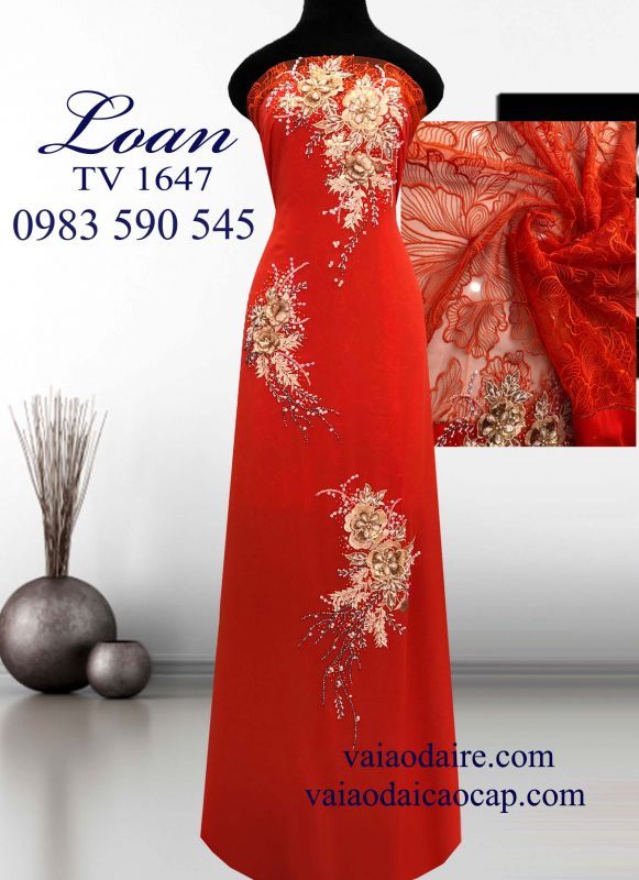 Vải áo dài kết tay Ren