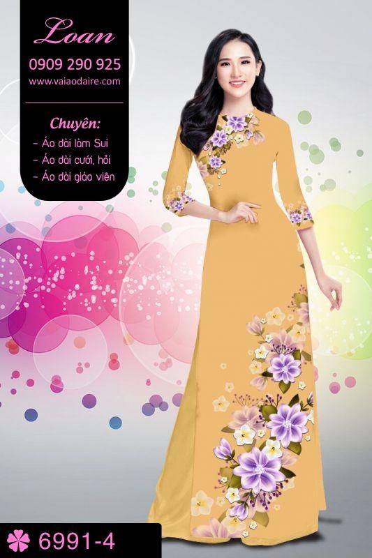 Vải áo dài hoa dây