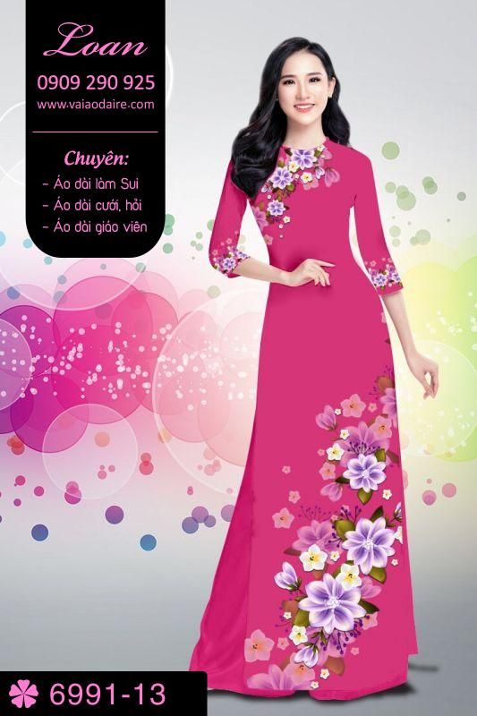 Vải áo dài hoa dây