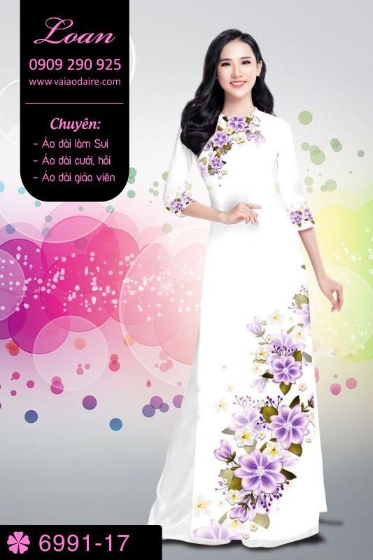 Vải áo dài hoa dây