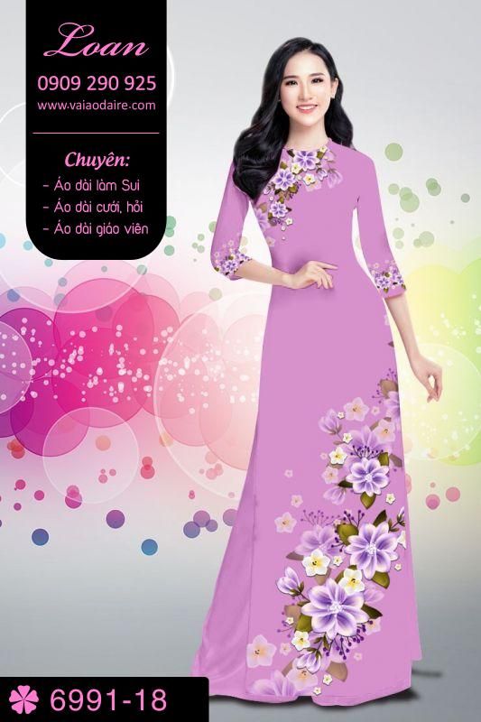 Vải áo dài hoa dây