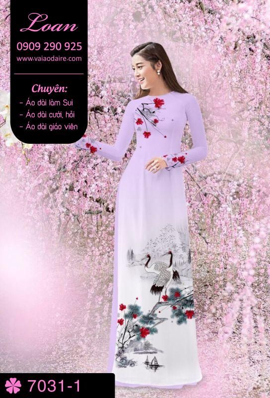 Vải áo dài chim Hạc Vải áo dài chim Hạc