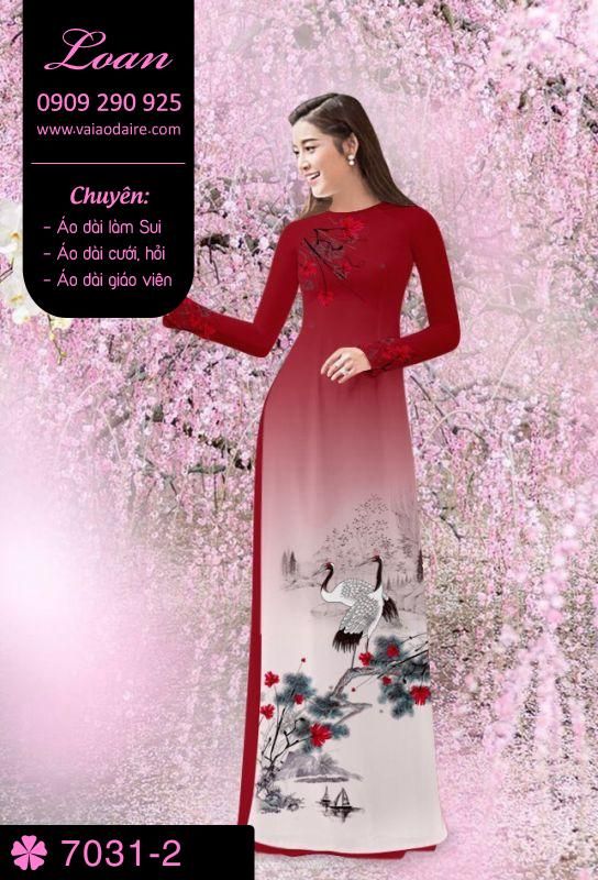 Vải áo dài chim Hạc Vải áo dài chim Hạc