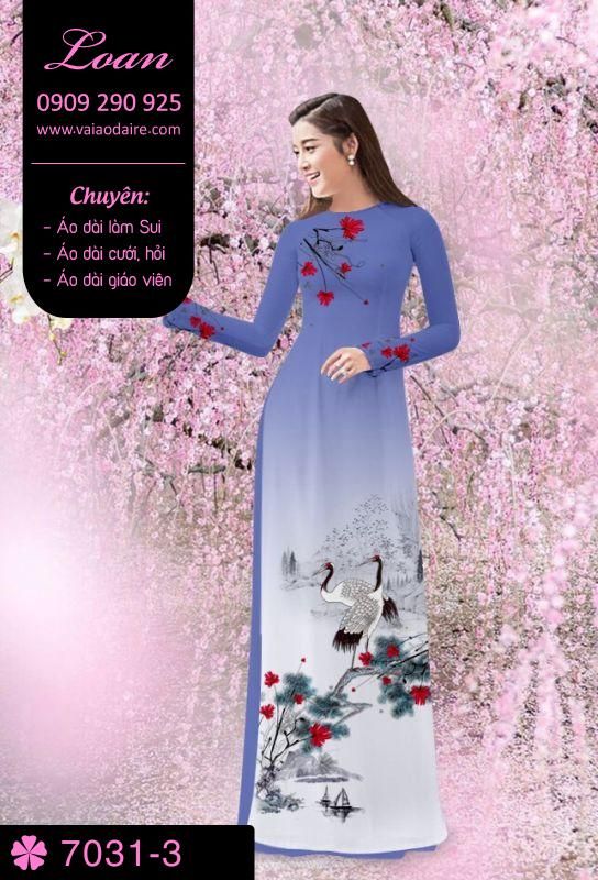 Vải áo dài chim Hạc Vải áo dài chim Hạc