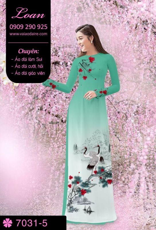 Vải áo dài chim Hạc Vải áo dài chim Hạc