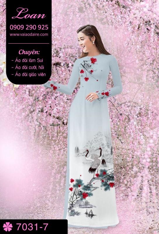 Vải áo dài chim Hạc Vải áo dài chim Hạc
